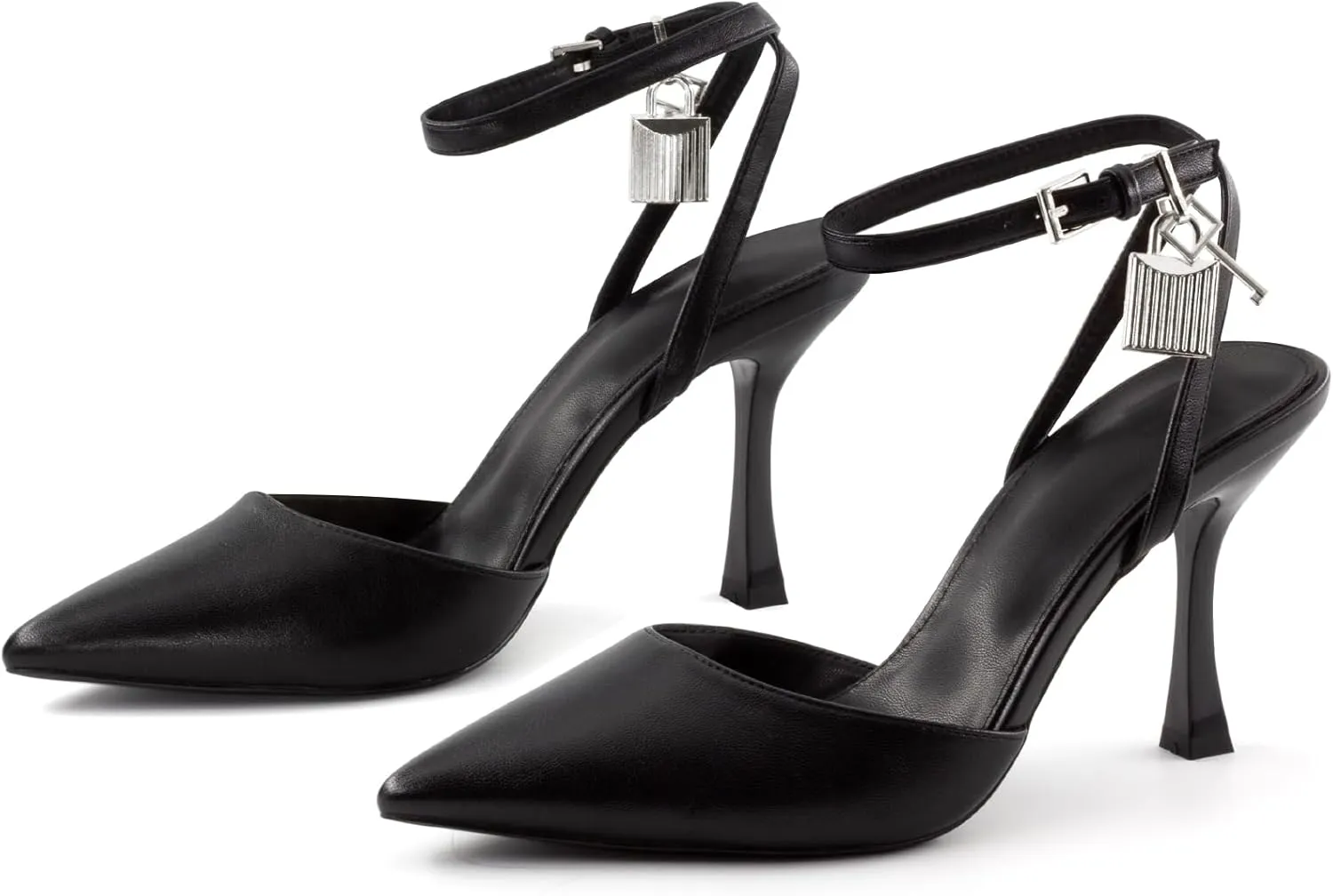 High Heels for Women Closed Pointed Toe Slingback Pumps Ankle Strap Sexy Stiletto Heel Party Wedding Dress Shoes