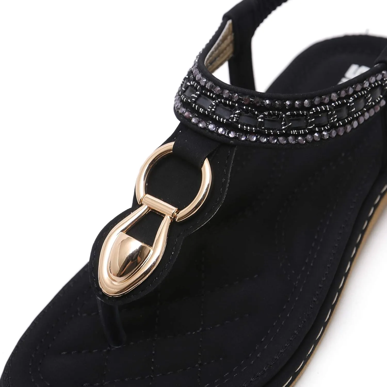 HNGHOU Women's Summer Sandals Casual Comfortable Flip Flops Bohemian Beach Clip Toe Sandals