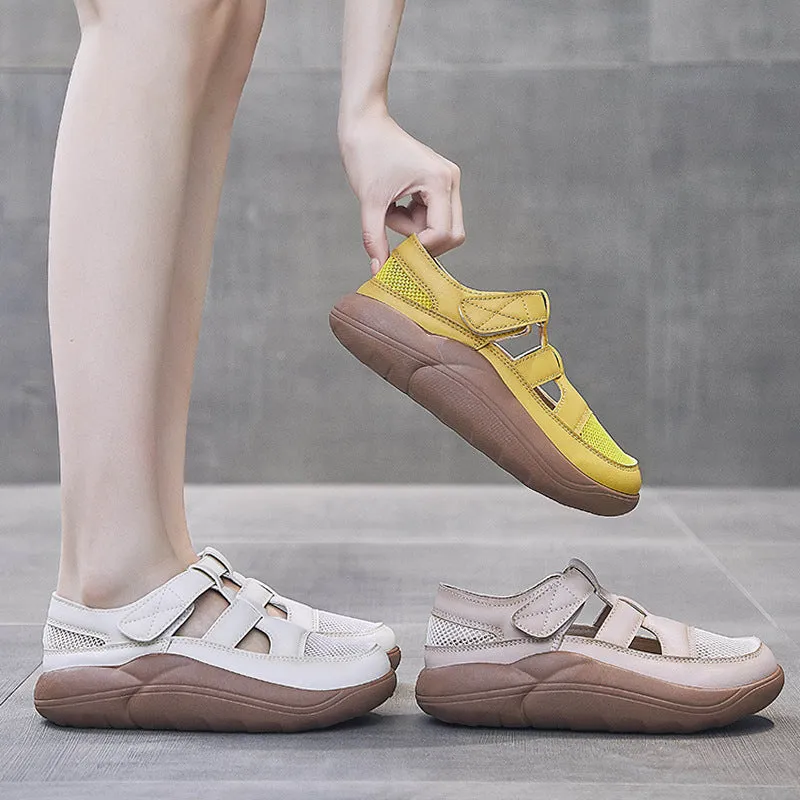 Hollow-out Casual Leather Sandals for Women