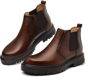 Holy dove Mens Chelsea Boots Leather Ankle Boots for Men Classic Stylish Slip On Dress Boots for Casual Fomal Wear