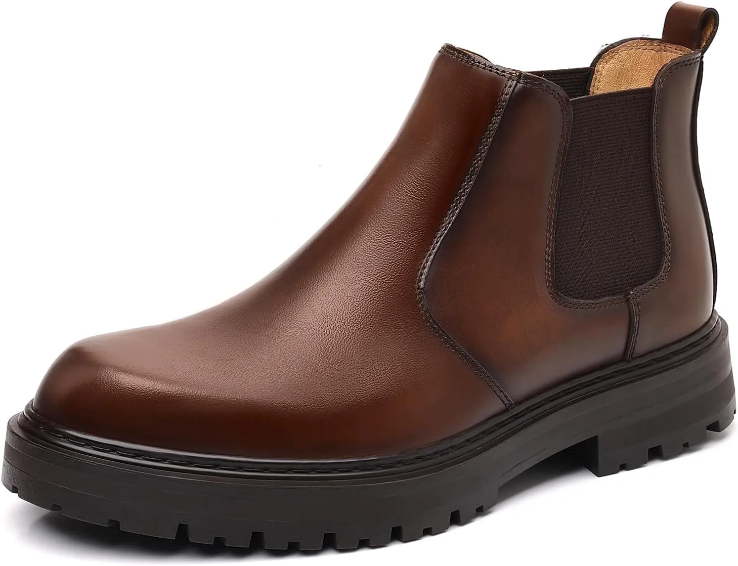 Holy dove Mens Chelsea Boots Leather Ankle Boots for Men Classic Stylish Slip On Dress Boots for Casual Fomal Wear
