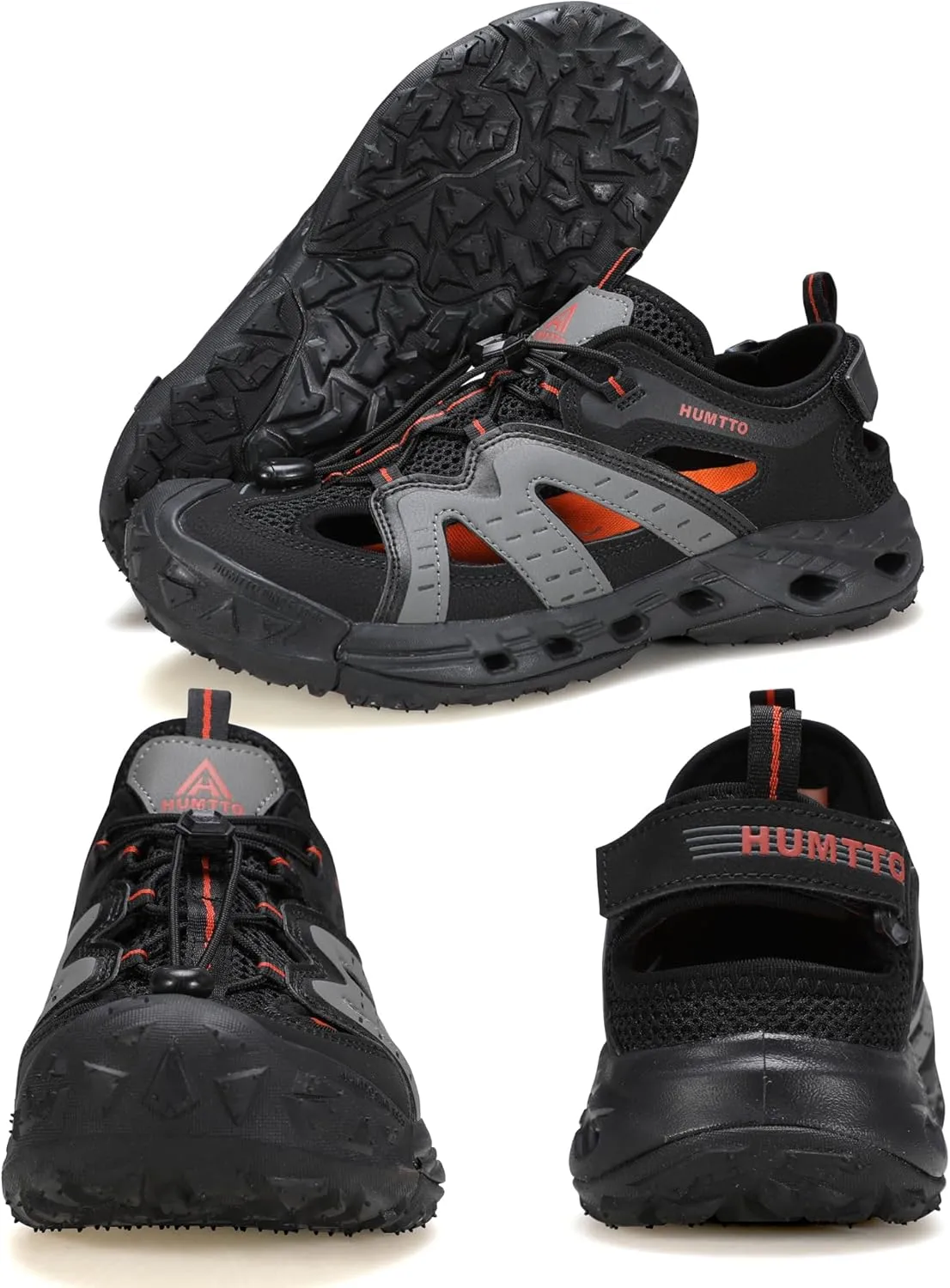 HUMTTO Men's Amphibious Closed Toe Hiking Sandals Quick-Dry Water Shoes Non-Slip Athletic Adjustable Outdoor Fisherman Beach Summer Walking Travel Shoe