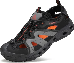 HUMTTO Men's Amphibious Closed Toe Hiking Sandals Quick-Dry Water Shoes Non-Slip Athletic Adjustable Outdoor Fisherman Beach Summer Walking Travel Shoe