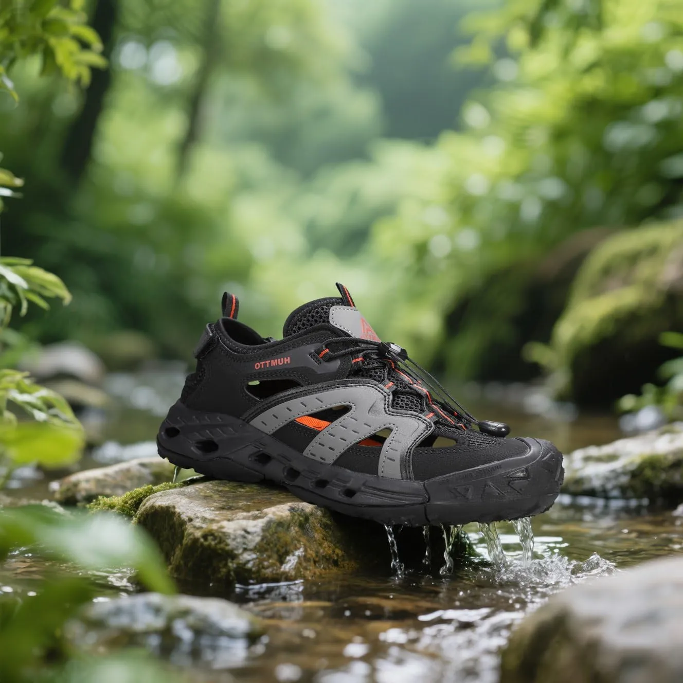 HUMTTO Men's Amphibious Closed Toe Hiking Sandals Quick-Dry Water Shoes Non-Slip Athletic Adjustable Outdoor Fisherman Beach Summer Walking Travel Shoe