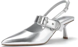 IDIFU IN3 Kitten Heels Slingback Closed Pointed Toe Low Pumps Dress Shoes for Women Bride Ladies Guest Comfortable Dressy Formal Cute Wedding Office Work Business Buckle Heels Pumps