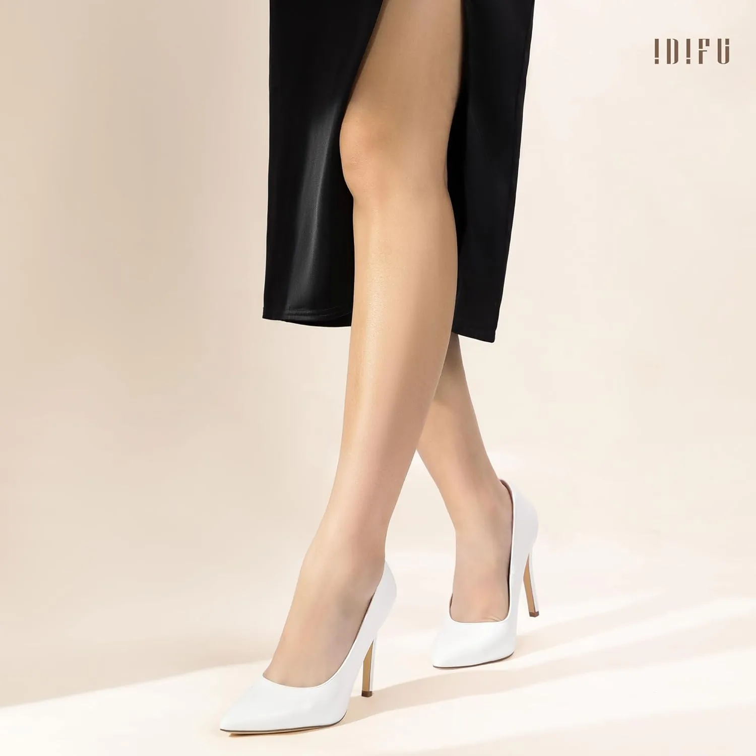 IDIFU IN4 Women's Pumps High Heels Closed Toe Stiletto Pointed Toe Dress Shoes Wedding Prom Bridal Daily Work Office Business Trendy Fashion Sexy Comfortable Pumps Dressy Shoes