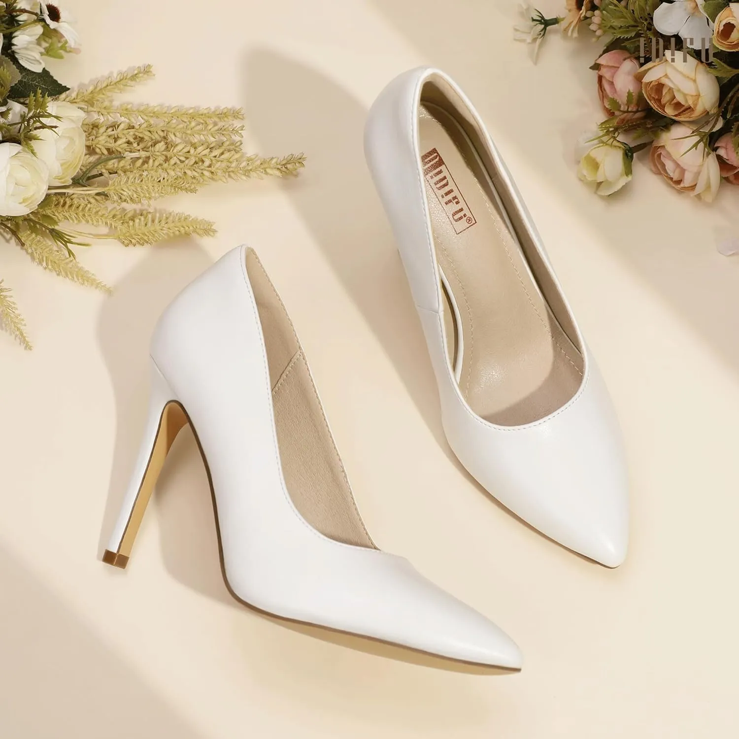 IDIFU IN4 Women's Pumps High Heels Closed Toe Stiletto Pointed Toe Dress Shoes Wedding Prom Bridal Daily Work Office Business Trendy Fashion Sexy Comfortable Pumps Dressy Shoes