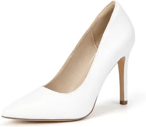 IDIFU IN4 Women's Pumps High Heels Closed Toe Stiletto Pointed Toe Dress Shoes Wedding Prom Bridal Daily Work Office Business Trendy Fashion Sexy Comfortable Pumps Dressy Shoes