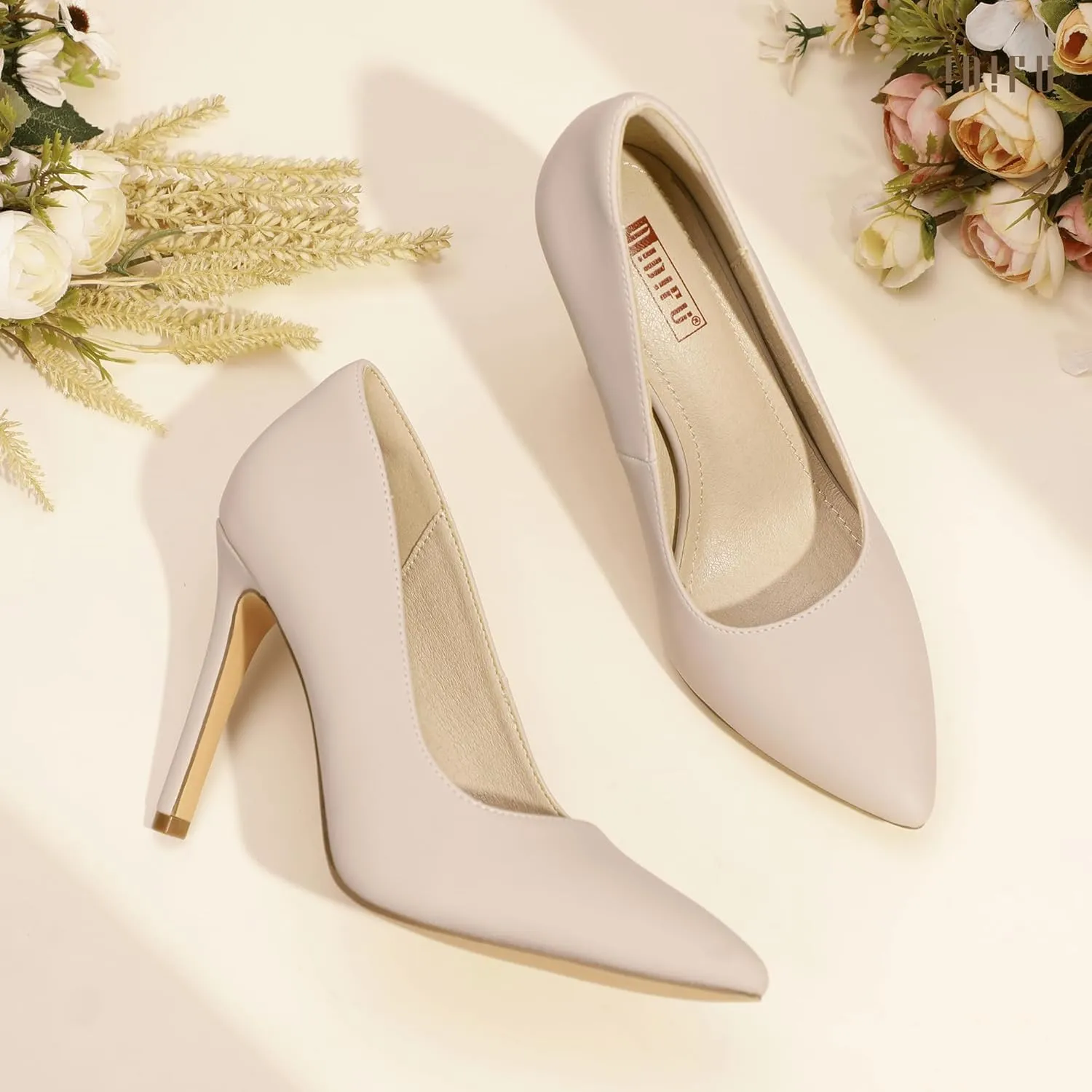 IDIFU IN4 Women's Pumps High Heels Closed Toe Stiletto Pointed Toe Dress Shoes Wedding Prom Bridal Daily Work Office Business Trendy Fashion Sexy Comfortable Pumps Dressy Shoes