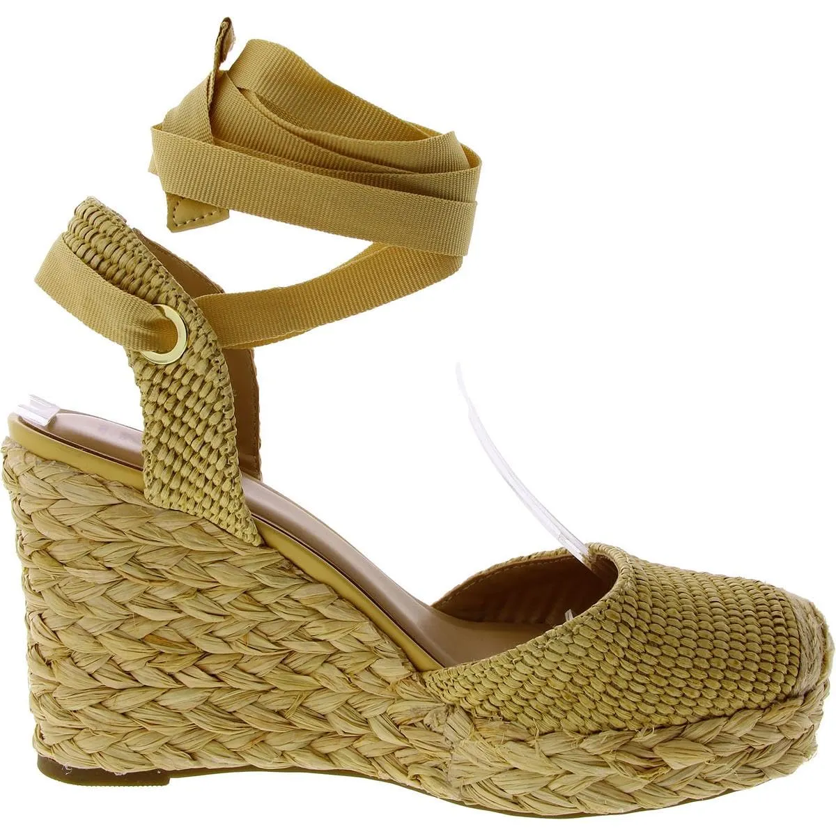 INC Womens Maisie Woven Strappy Wedge Sandals Tan 12 Medium (B,M)