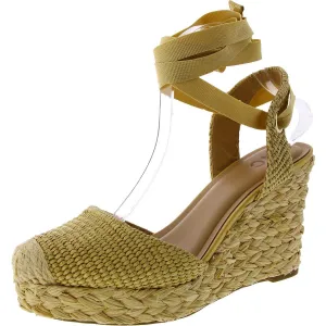 INC Womens Maisie Woven Strappy Wedge Sandals Tan 12 Medium (B,M)