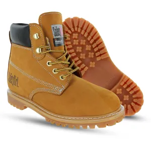 Insulated Soft Toe Women's Work Boot - Tan - 11W | 6" Waterproof Work Boots for Women Soft Toe Boots | Insulated Safety Shoes - Nubuck Leather Slip Resistant Womens Work Boot Safety Shoes