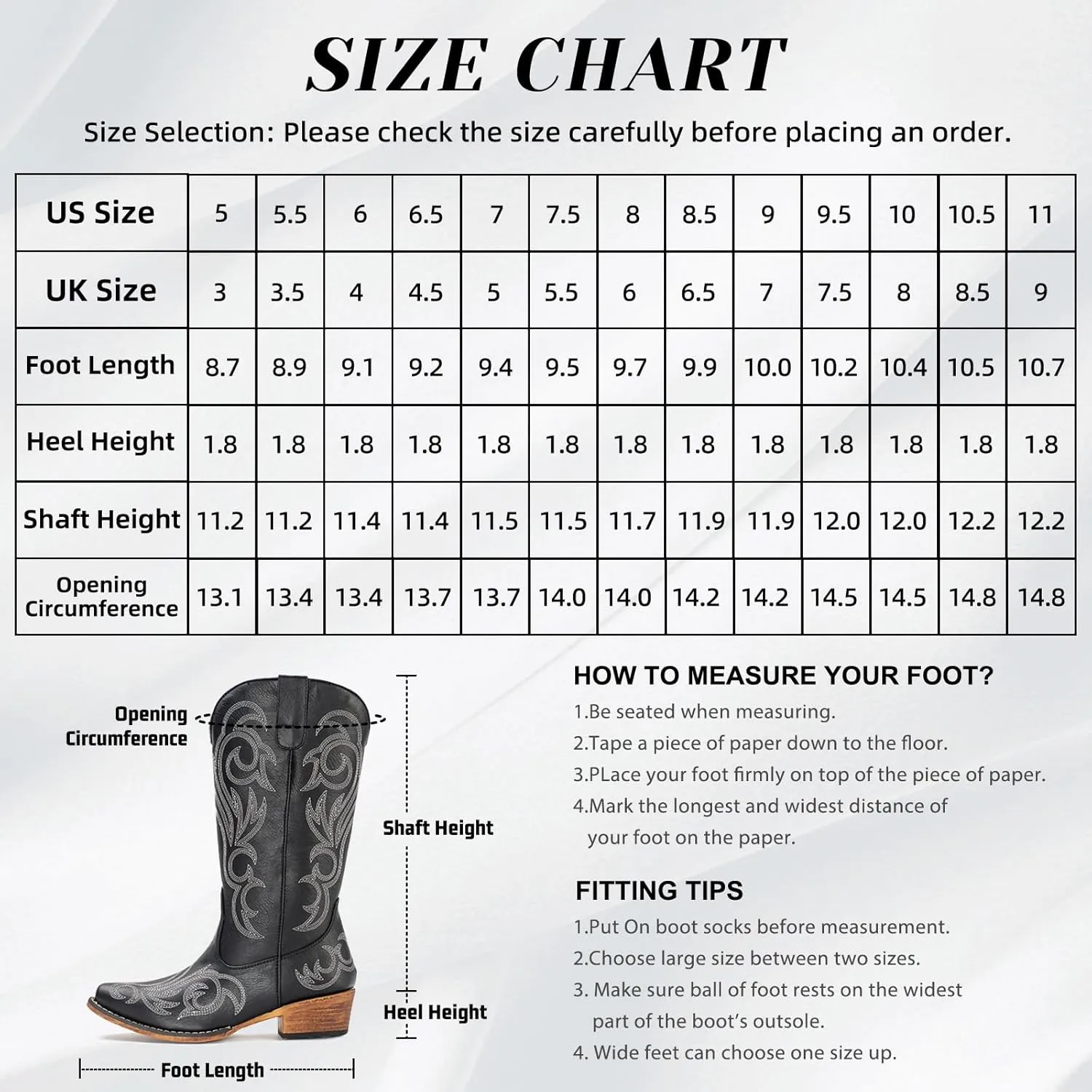 IUV Cowboy Boots For Women Mid Calf Cowgirl Boots Pointy Toe Western Boot