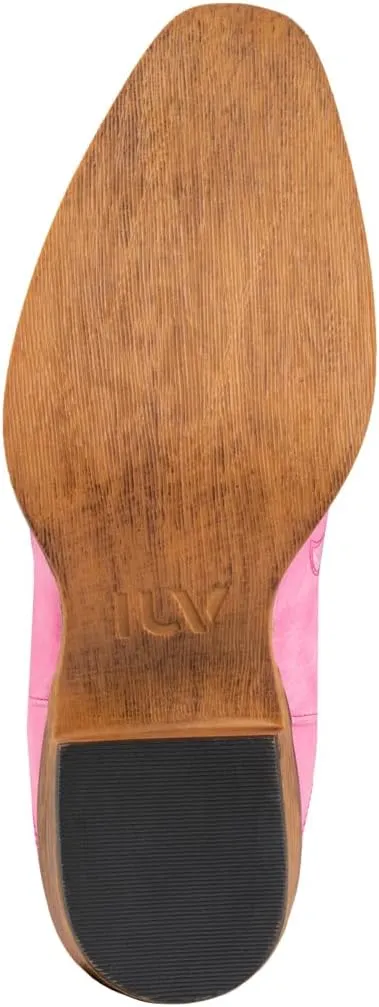 IUV Cowboy Boots For Women Mid Calf Cowgirl Boots Pointy Toe Western Boot