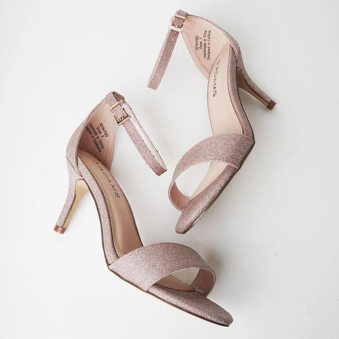 J. Adams Dove Ankle Strap Womens Stiletto For Women Sexy - Open Toe Strappy Heels, Wedding Shoes For Bride, Summer Heels and Bridal Shoes