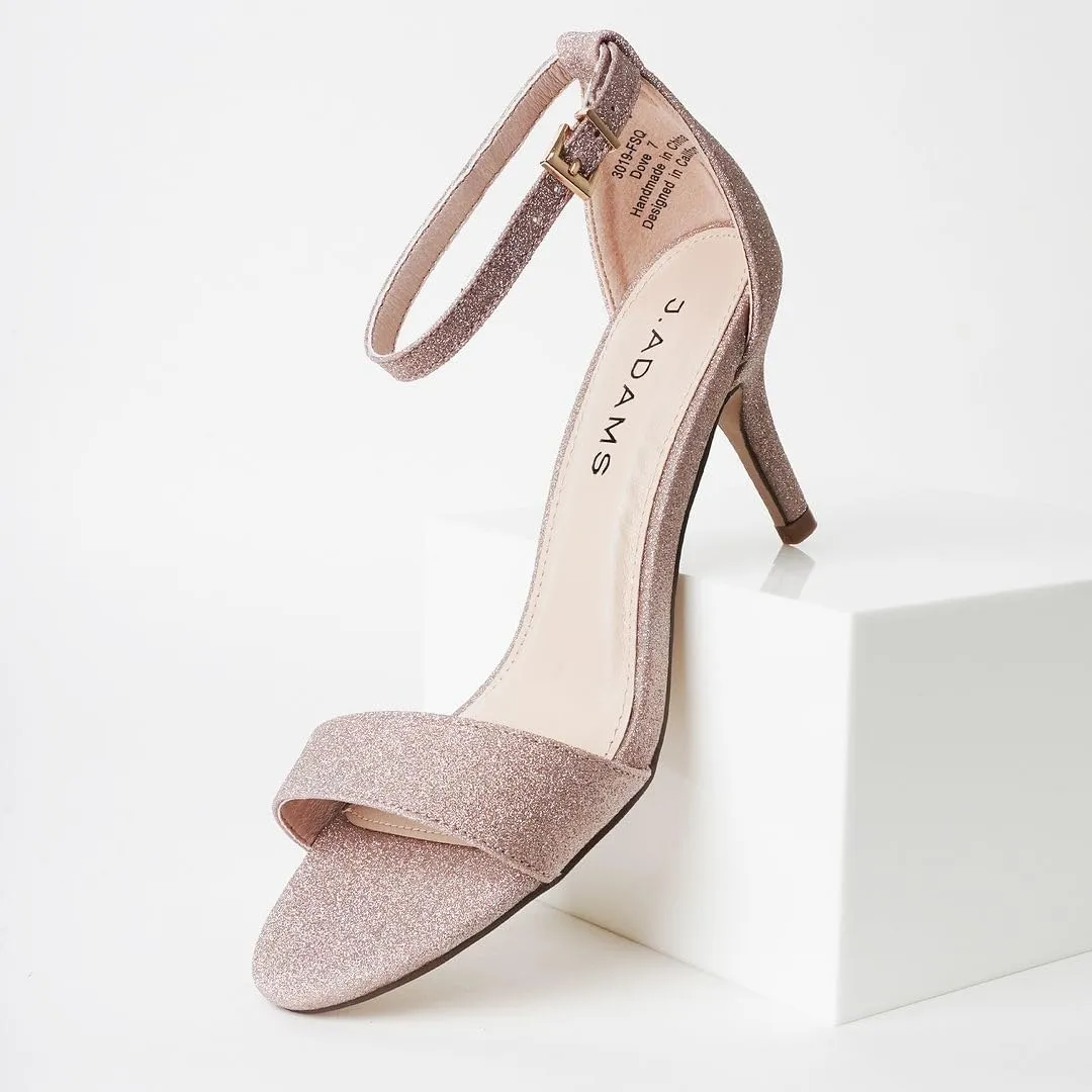J. Adams Dove Ankle Strap Womens Stiletto For Women Sexy - Open Toe Strappy Heels, Wedding Shoes For Bride, Summer Heels and Bridal Shoes