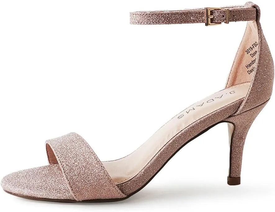 J. Adams Dove Ankle Strap Womens Stiletto For Women Sexy - Open Toe Strappy Heels, Wedding Shoes For Bride, Summer Heels and Bridal Shoes