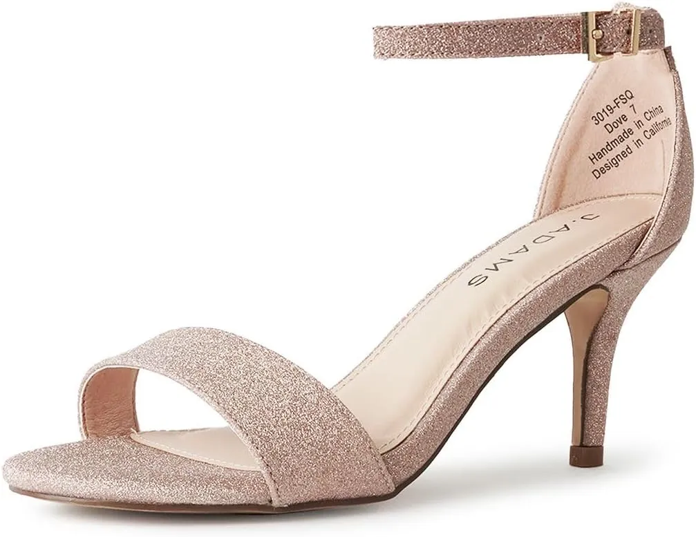 J. Adams Dove Ankle Strap Womens Stiletto For Women Sexy - Open Toe Strappy Heels, Wedding Shoes For Bride, Summer Heels and Bridal Shoes