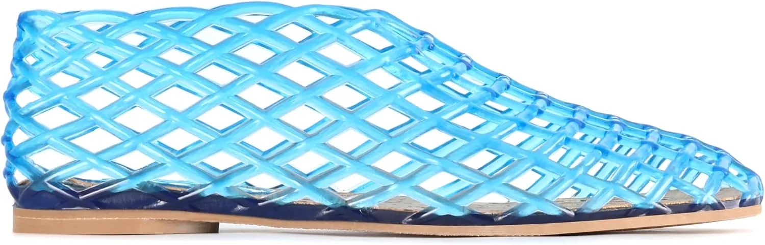 Jelly Mesh Ballet Flats for Women, Red Summer Sandals with Mesh Mary Jane Flats, Ladies Breathable Casual Footwear