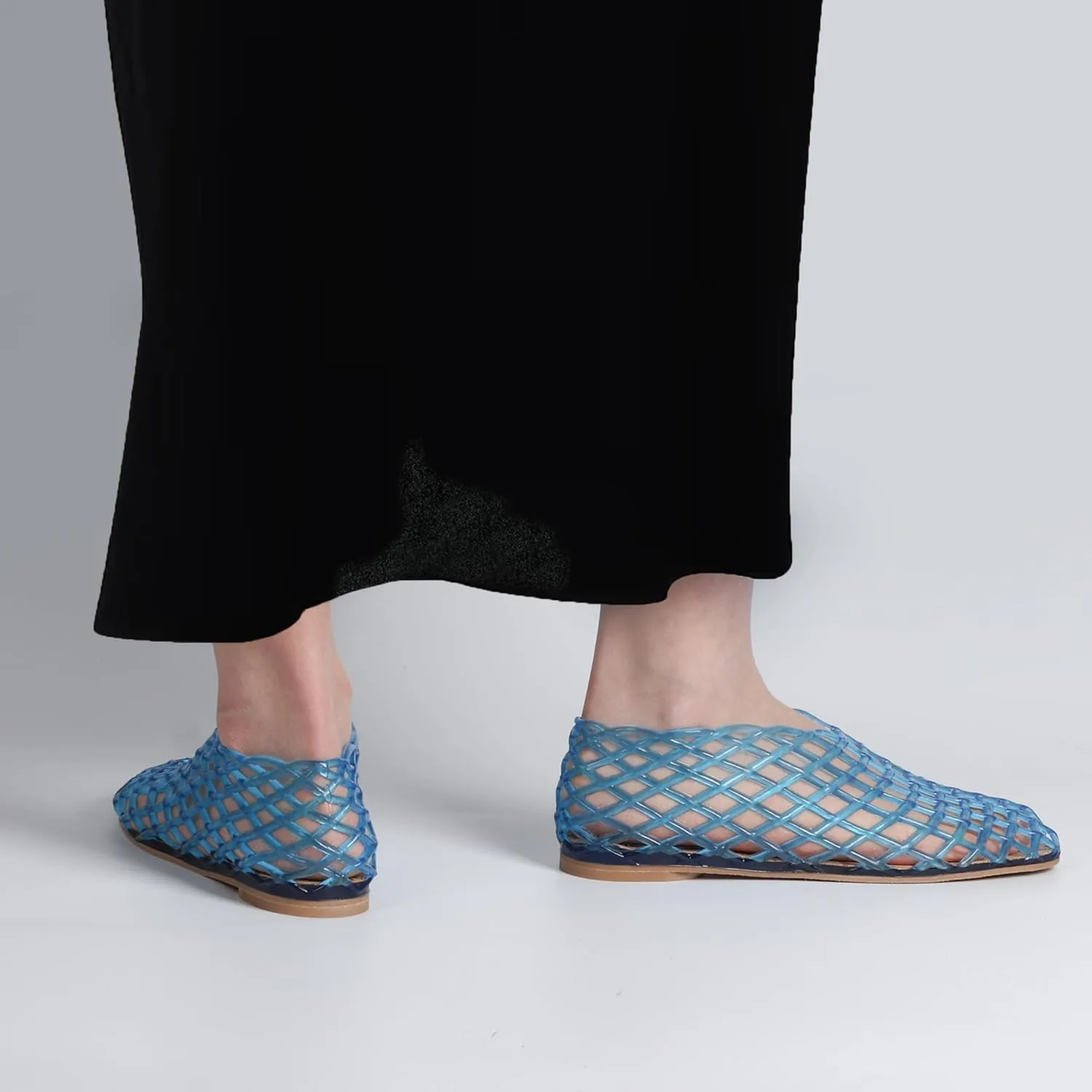 Jelly Mesh Ballet Flats for Women, Red Summer Sandals with Mesh Mary Jane Flats, Ladies Breathable Casual Footwear