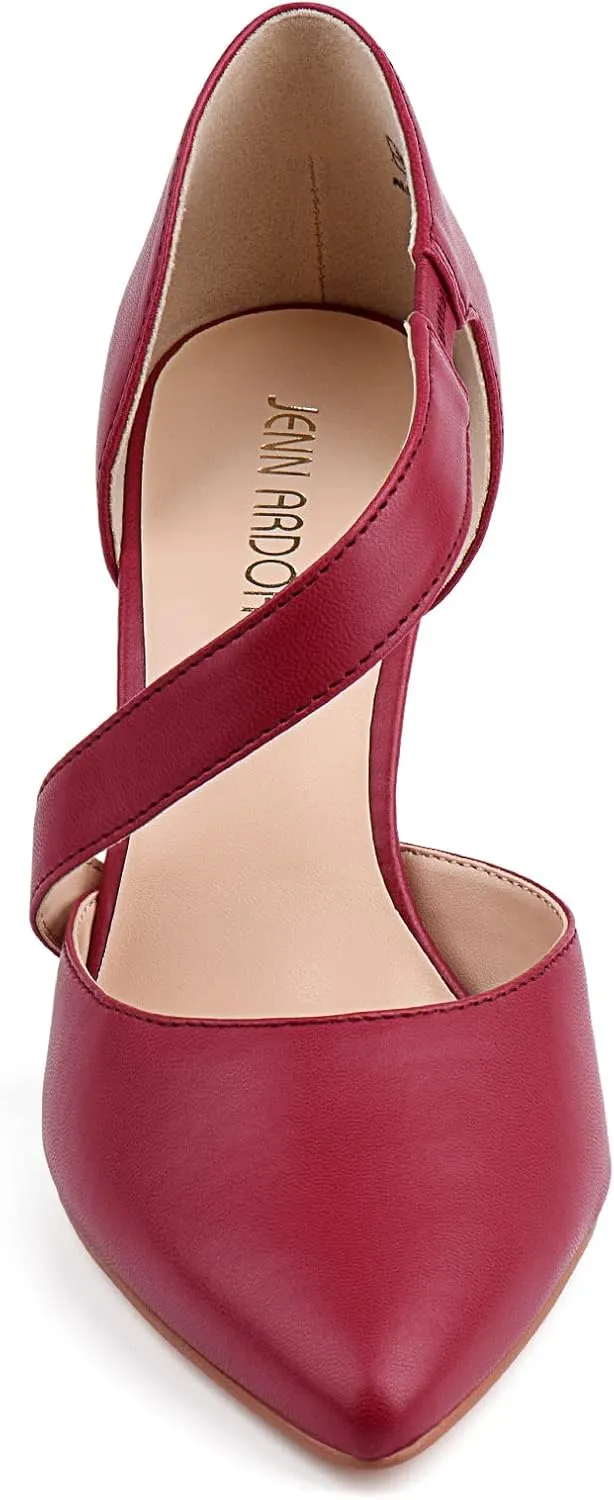 JENN ARDOR Women's Closed Toe Heels for Women 3 inch Stilettos Professional D'Orsay Pumps Sexy Ankle Strap Pointed Wedding Bride Evening Party Office Ladies Dress Shoes High Heels