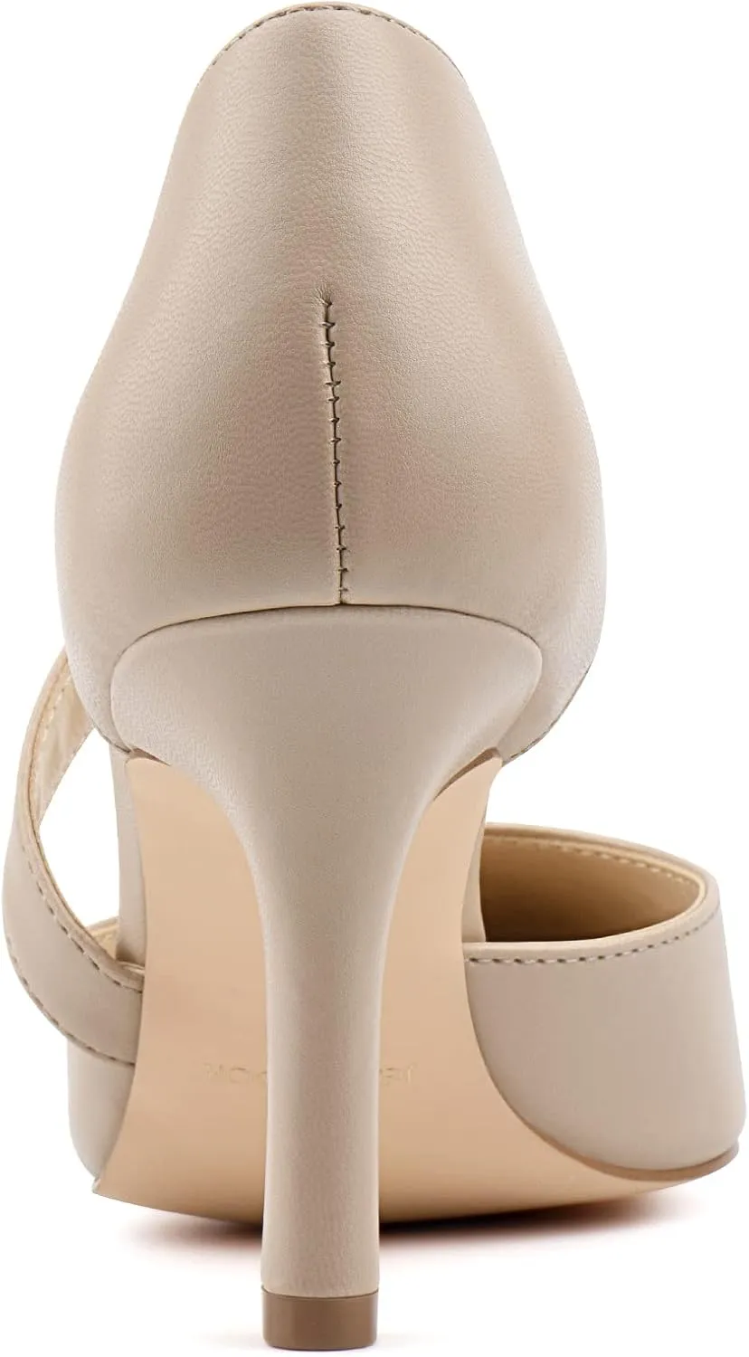 JENN ARDOR Women's Closed Toe Heels for Women 3 inch Stilettos Professional D'Orsay Pumps Sexy Ankle Strap Pointed Wedding Bride Evening Party Office Ladies Dress Shoes High Heels