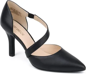 JENN ARDOR Women's Closed Toe Heels for Women 3 inch Stilettos Professional D'Orsay Pumps Sexy Ankle Strap Pointed Wedding Bride Evening Party Office Ladies Dress Shoes High Heels