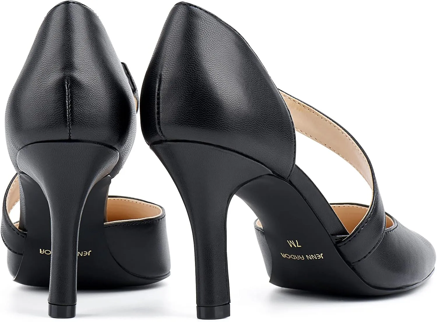 JENN ARDOR Women's Closed Toe Heels for Women 3 inch Stilettos Professional D'Orsay Pumps Sexy Ankle Strap Pointed Wedding Bride Evening Party Office Ladies Dress Shoes High Heels