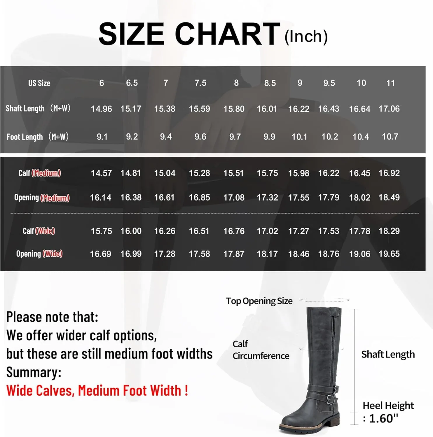 Jeossy 9660 Knee High Boots for Women, Classic Tall Riding Boots Low Heel with Inside Zipper Works and Outside Zip Decorative