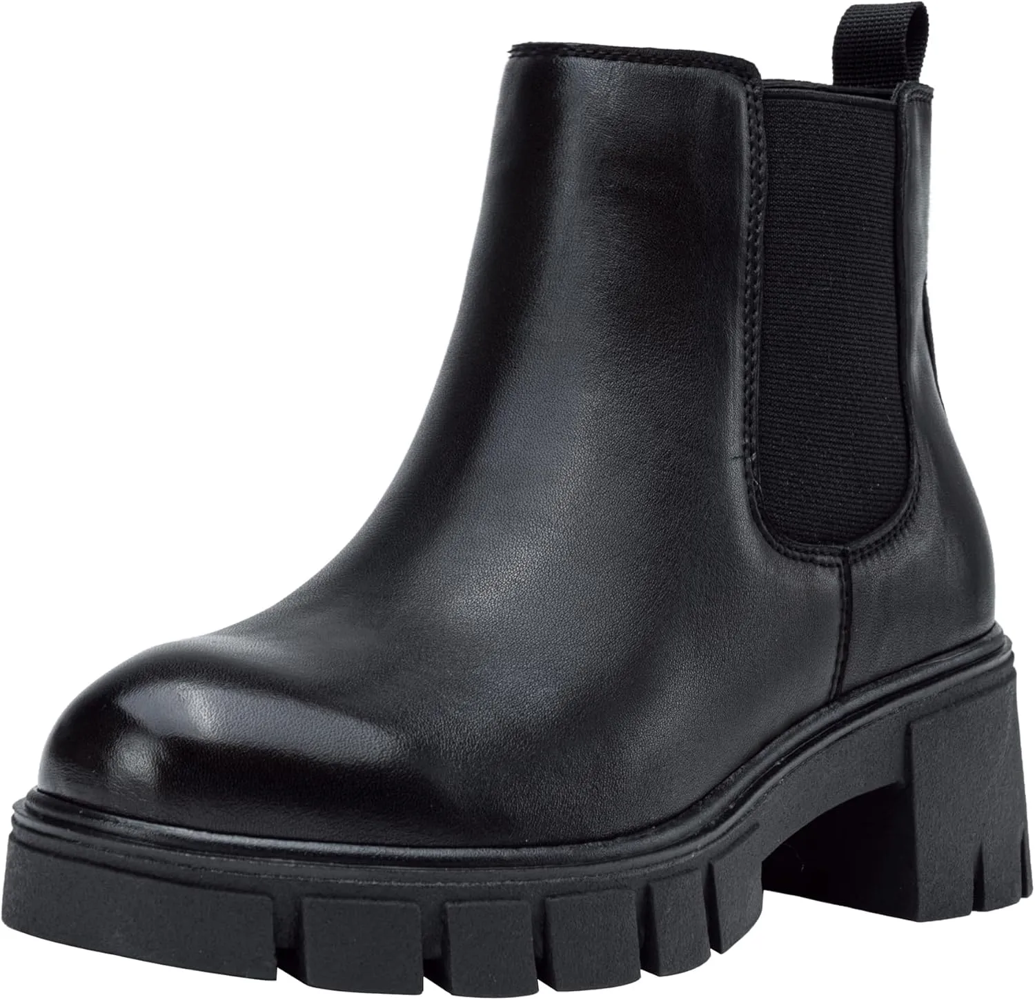 Jeossy Womens 9606 Chelsea Ankle Boots, Platform Chunky Low Heel Slip on Booties, Lug Sole Fashion Short Boots