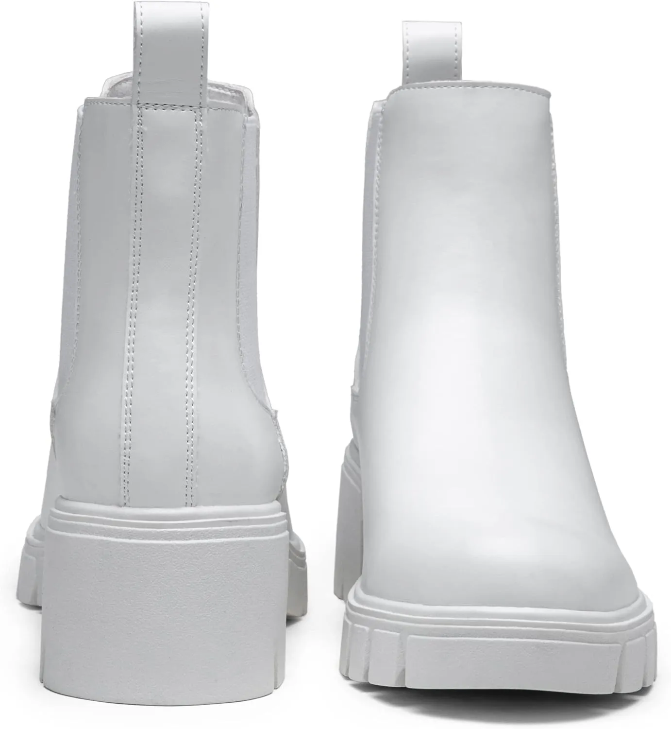 Jeossy Womens 9606 Chelsea Ankle Boots, Platform Chunky Low Heel Slip on Booties, Lug Sole Fashion Short Boots
