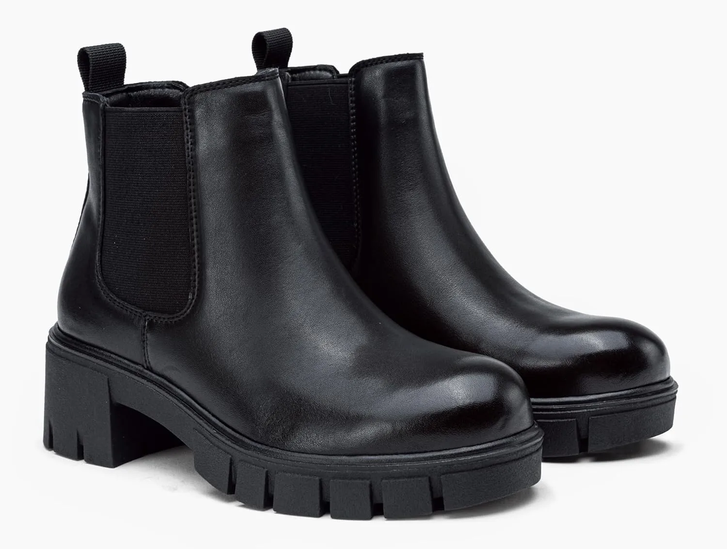 Jeossy Womens 9606 Chelsea Ankle Boots, Platform Chunky Low Heel Slip on Booties, Lug Sole Fashion Short Boots