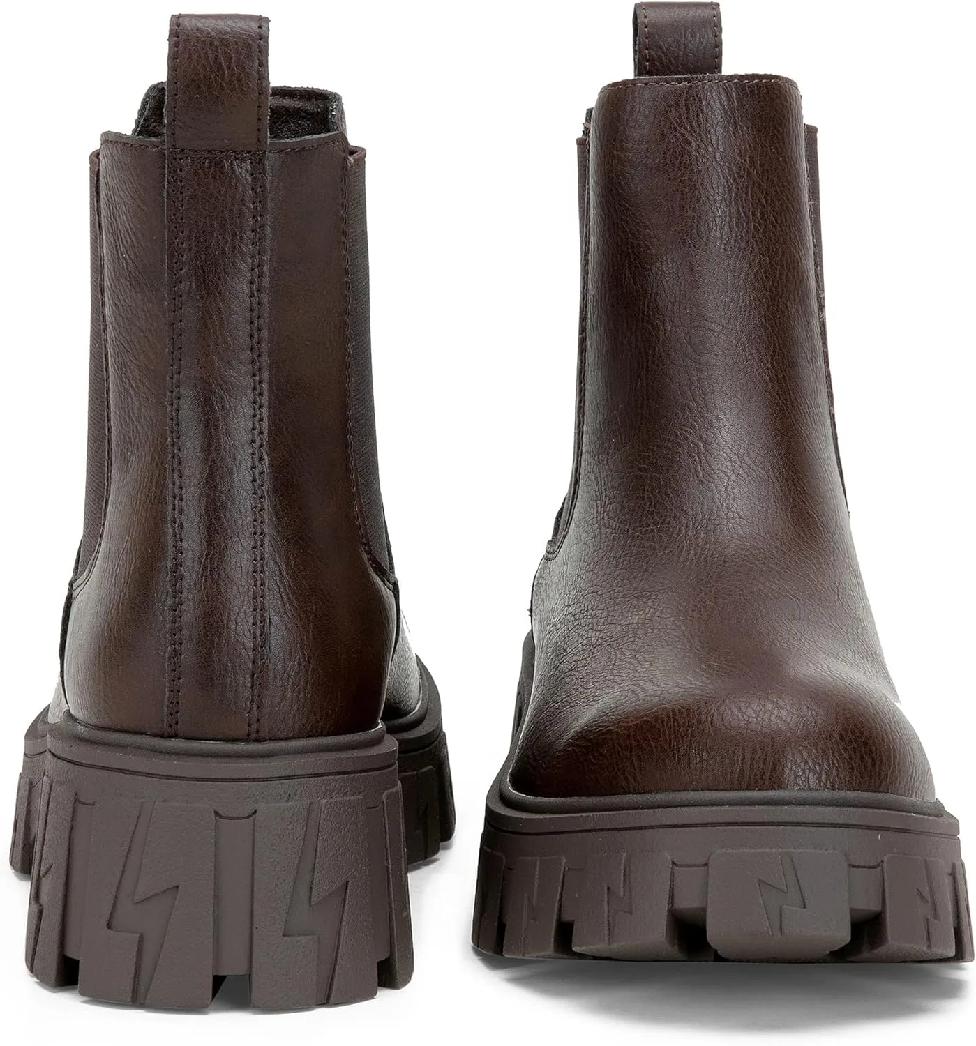 Jeossy Women's 9620 Chelsea Combat Boots, Platform Ankle Boots Chunky Heel, Fashion Lug Sole Slip on Booties with Elastic Band