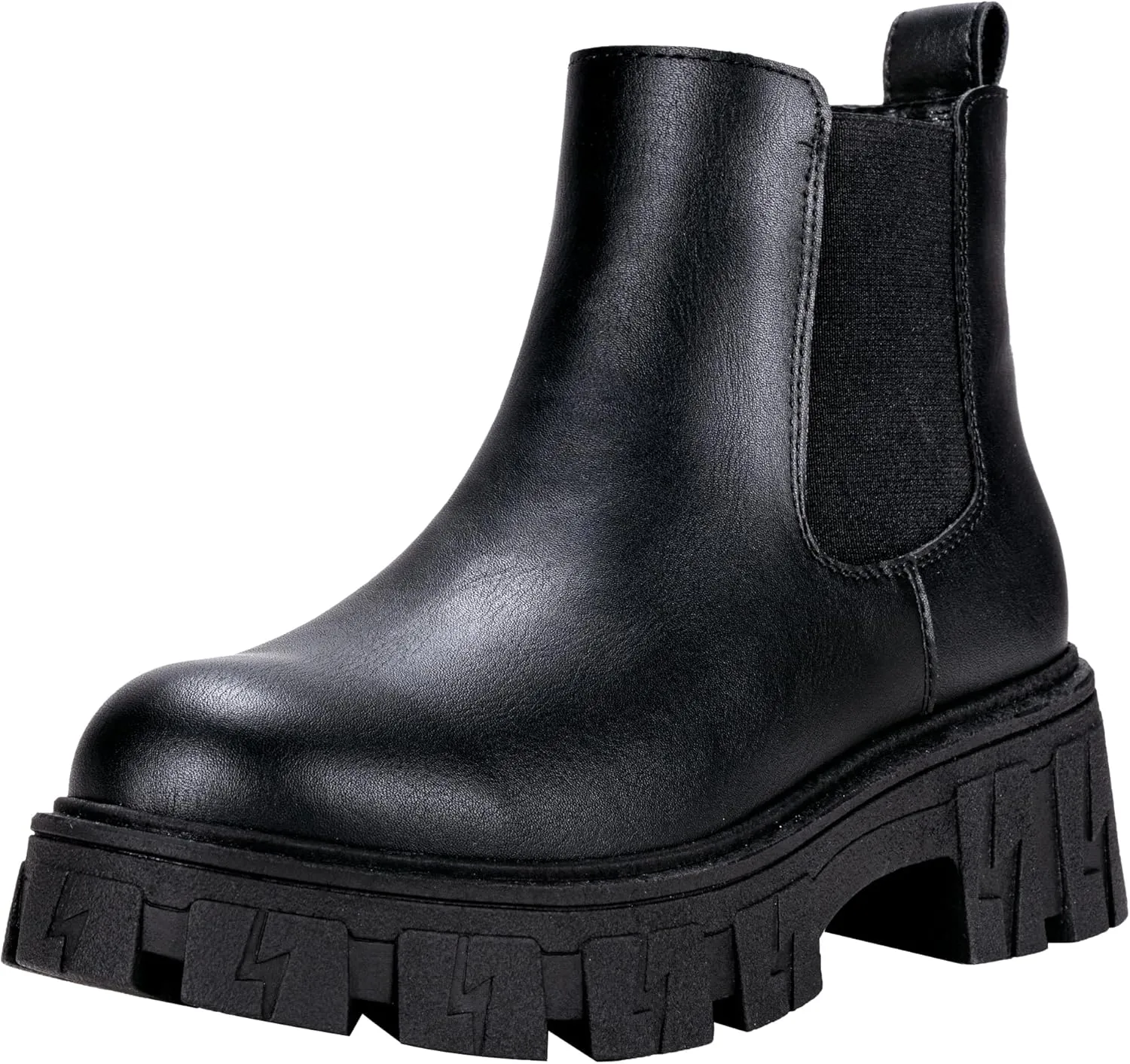 Jeossy Women's 9620 Chelsea Combat Boots, Platform Ankle Boots Chunky Heel, Fashion Lug Sole Slip on Booties with Elastic Band