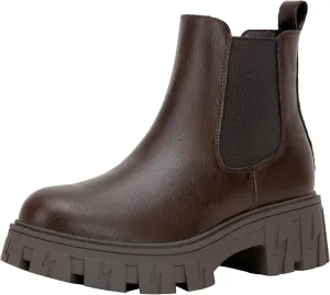 Jeossy Women's 9620 Chelsea Combat Boots, Platform Ankle Boots Chunky Heel, Fashion Lug Sole Slip on Booties with Elastic Band