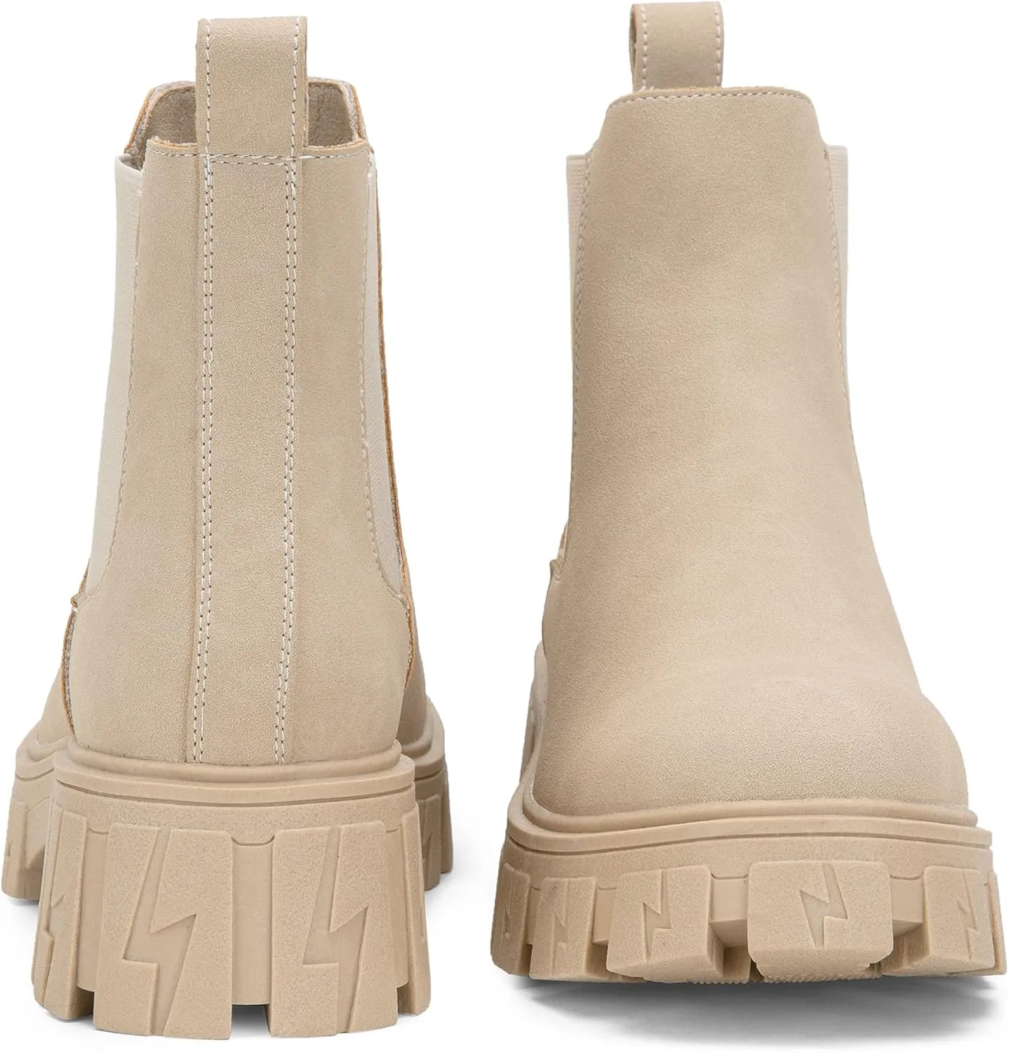 Jeossy Women's 9620 Chelsea Combat Boots, Platform Ankle Boots Chunky Heel, Fashion Lug Sole Slip on Booties with Elastic Band