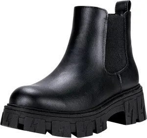 Jeossy Women's 9620 Chelsea Combat Boots, Platform Ankle Boots Chunky Heel, Fashion Lug Sole Slip on Booties with Elastic Band