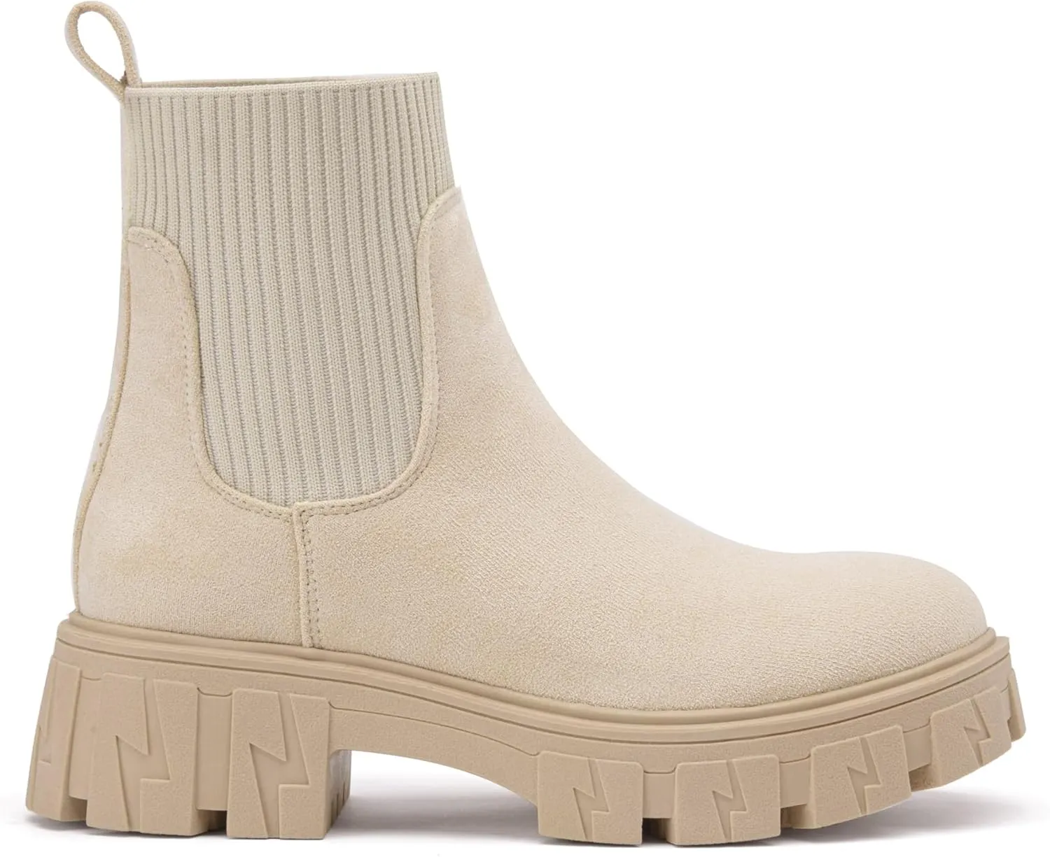 Jeossy Women’s Chelsea Chunky Ankle Boots Elastic Platform Lug Sole Short Pull on Low Heel 9610 Booties