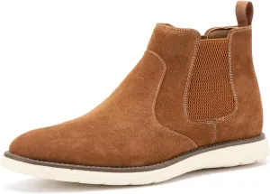 JITAI Men's Suede Leather Chelsea Boots Classic Elastic Dress Ankle Boots for Men