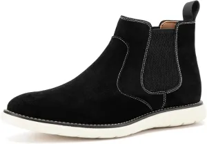 JITAI Men's Suede Leather Chelsea Boots Classic Elastic Dress Ankle Boots for Men