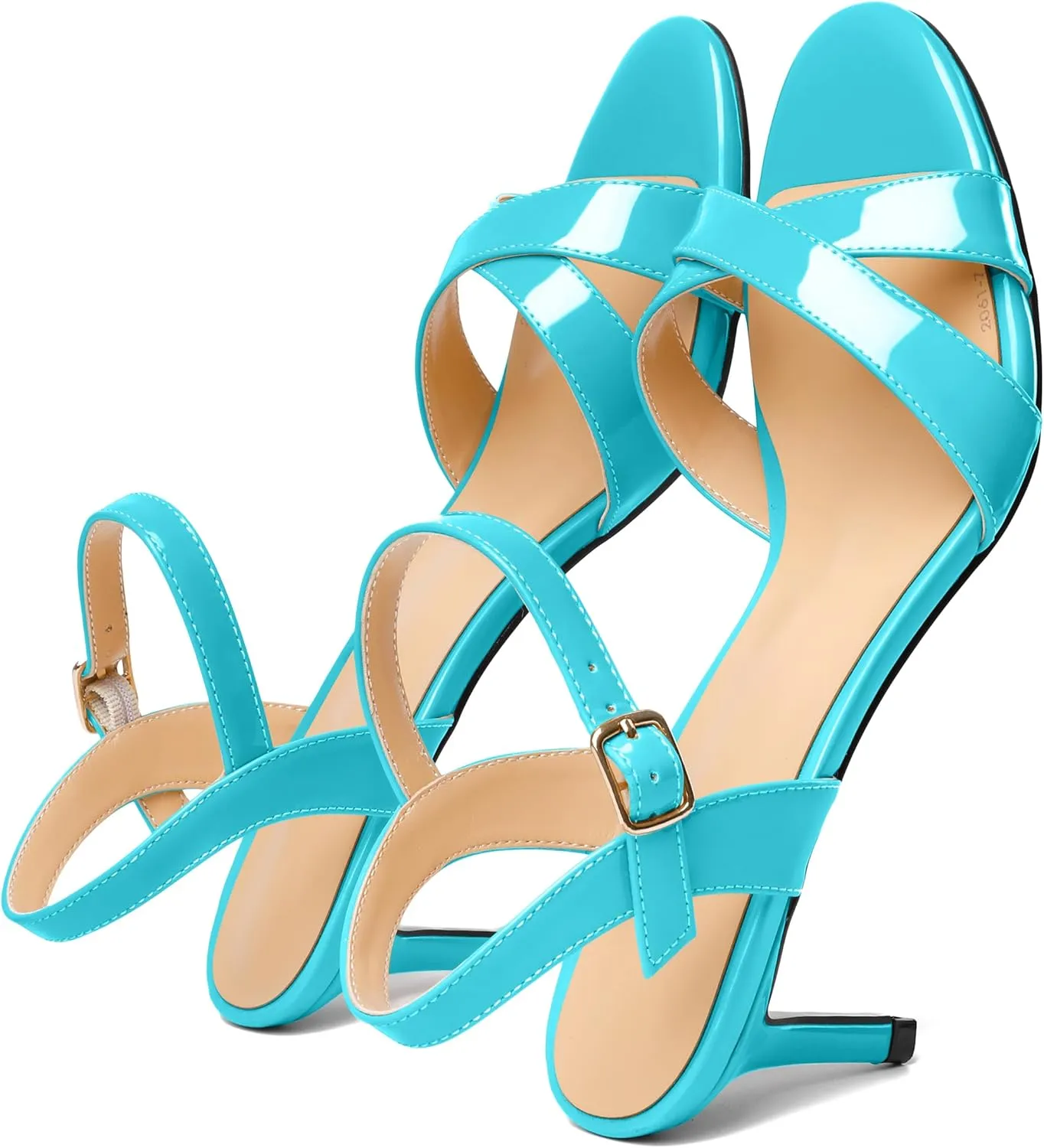 Joseywade Women's Heeled Sandals Strappy Low Kitten Heels Crisscross Open Round Toe Heels 2.5'' Adjustable Ankle Strap Shoes
