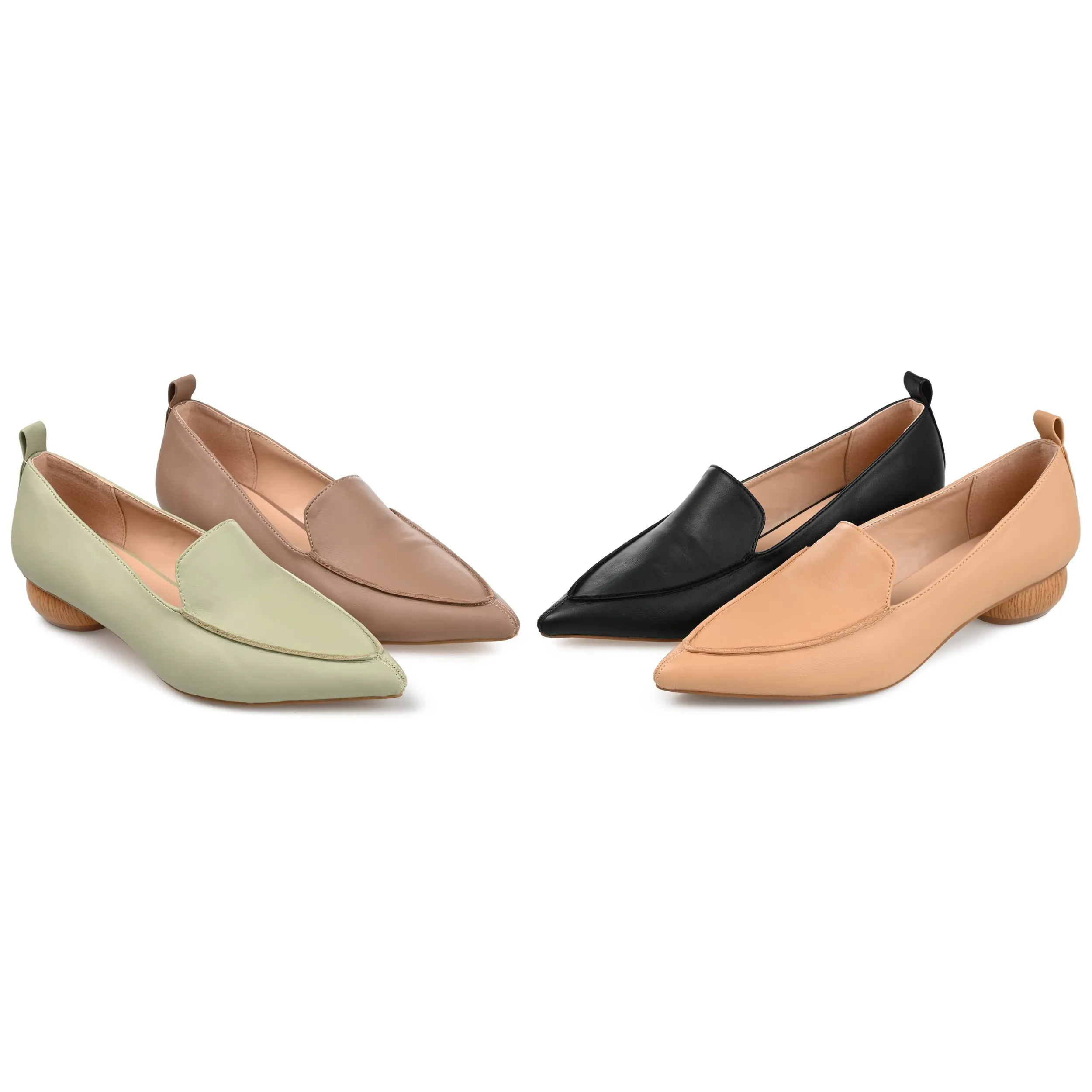 Journee Womens Maggs Loafer Pointed Toe Slip On Dress Flats