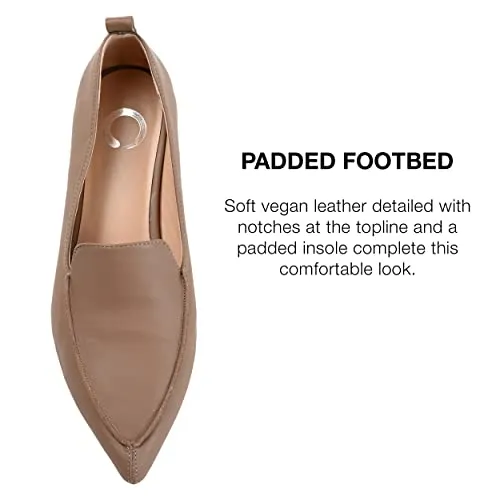 Journee Womens Maggs Loafer Pointed Toe Slip On Dress Flats