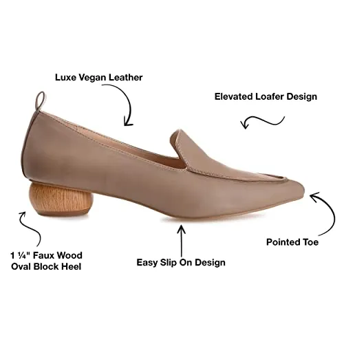 Journee Womens Maggs Loafer Pointed Toe Slip On Dress Flats