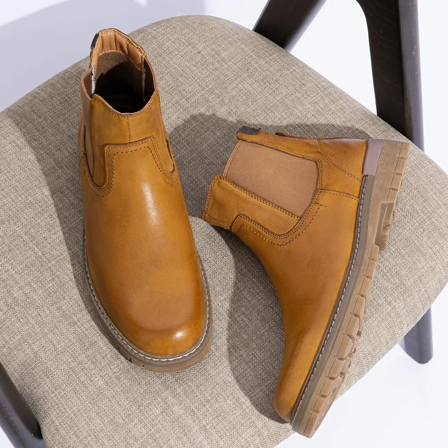 Jousen Chelsea Boots Men Lightweight Mens Boots Classic Slip On Boots Casual Boots for Men