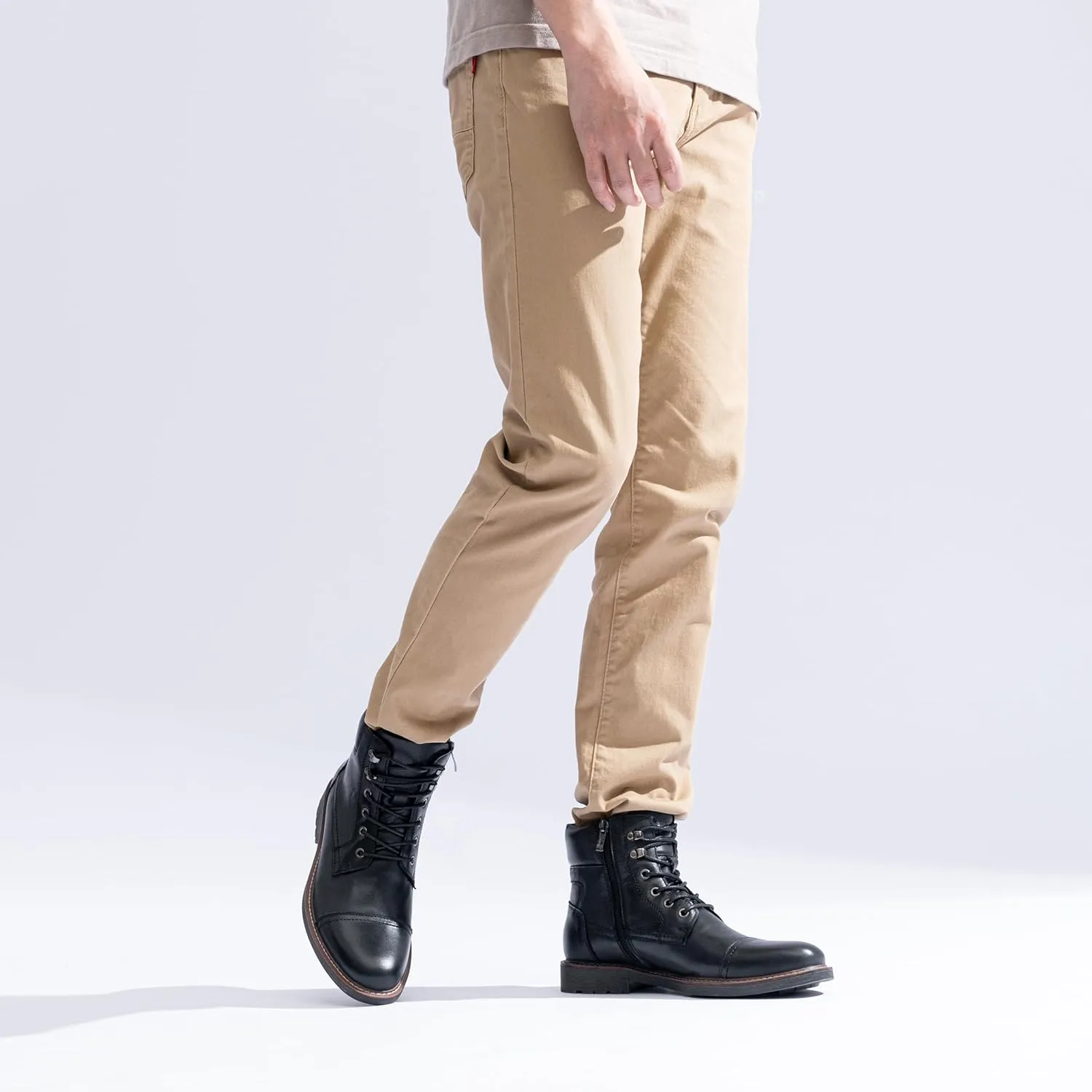 Jousen Mens Boots Leahter Retro Dress Boot Cap Toe Casual Motorcycle