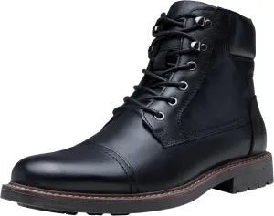 Jousen Mens Boots Leahter Retro Dress Boot Cap Toe Casual Motorcycle