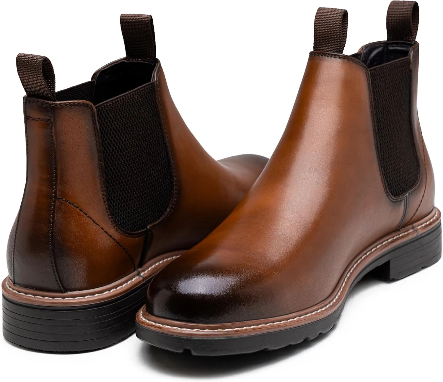 Jousen Men's Chelsea Boots Leather Dress Boots for Men Classic Pull on Ankle Boot