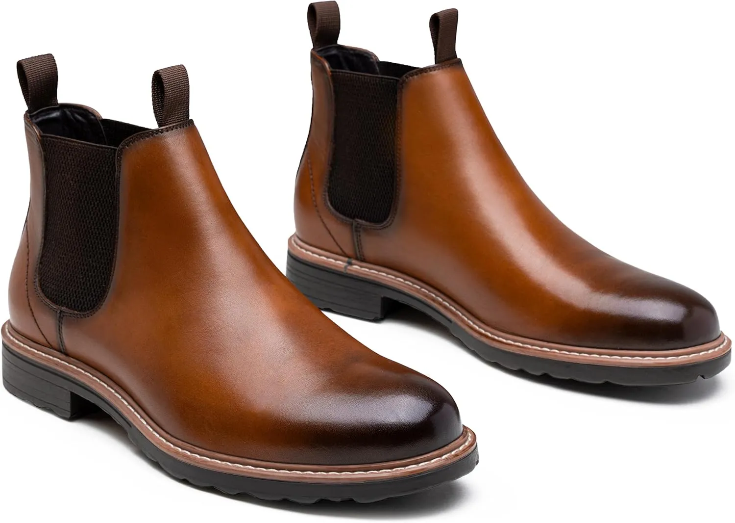 Jousen Men's Chelsea Boots Leather Dress Boots for Men Classic Pull on Ankle Boot