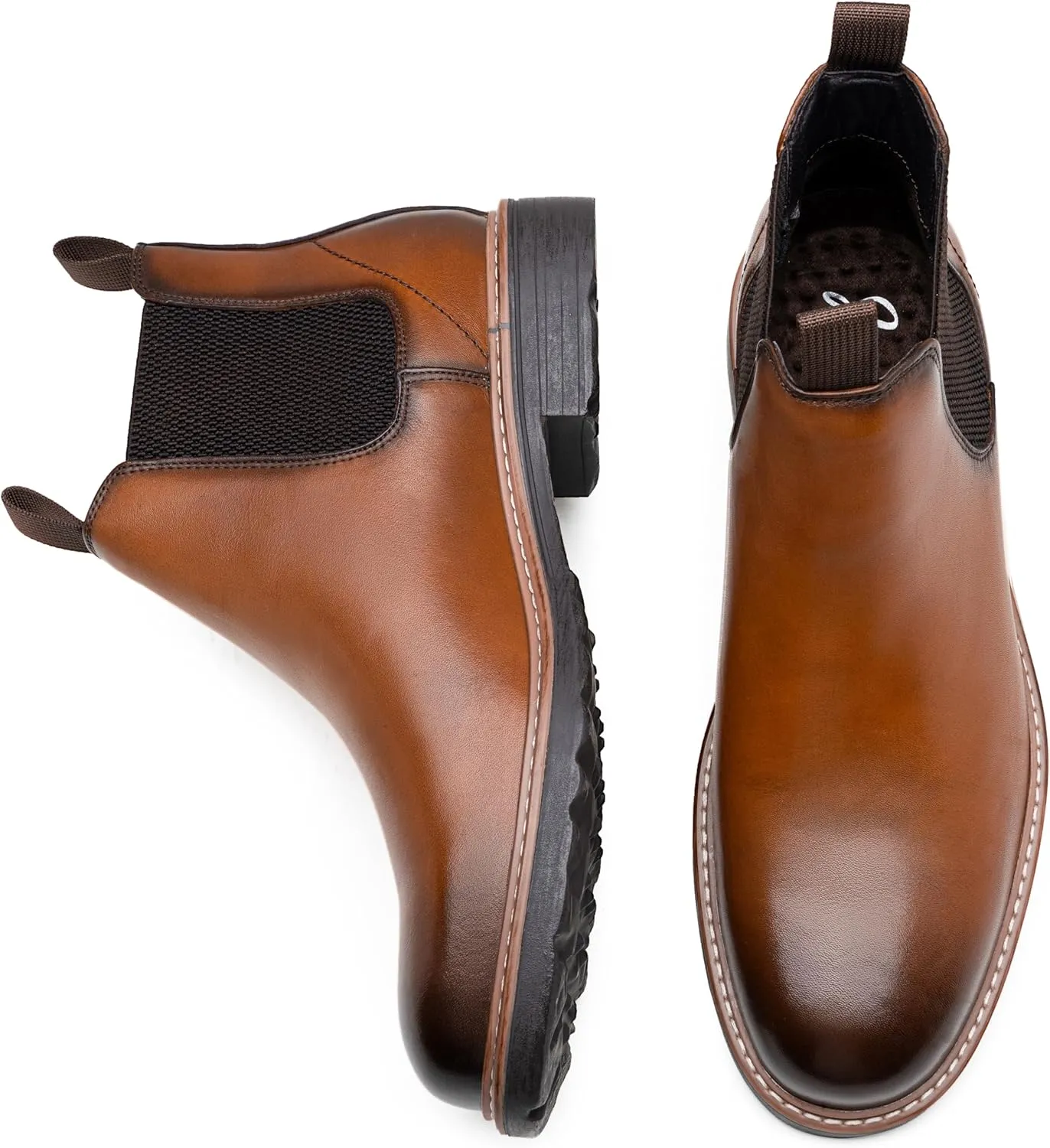 Jousen Men's Chelsea Boots Leather Dress Boots for Men Classic Pull on Ankle Boot
